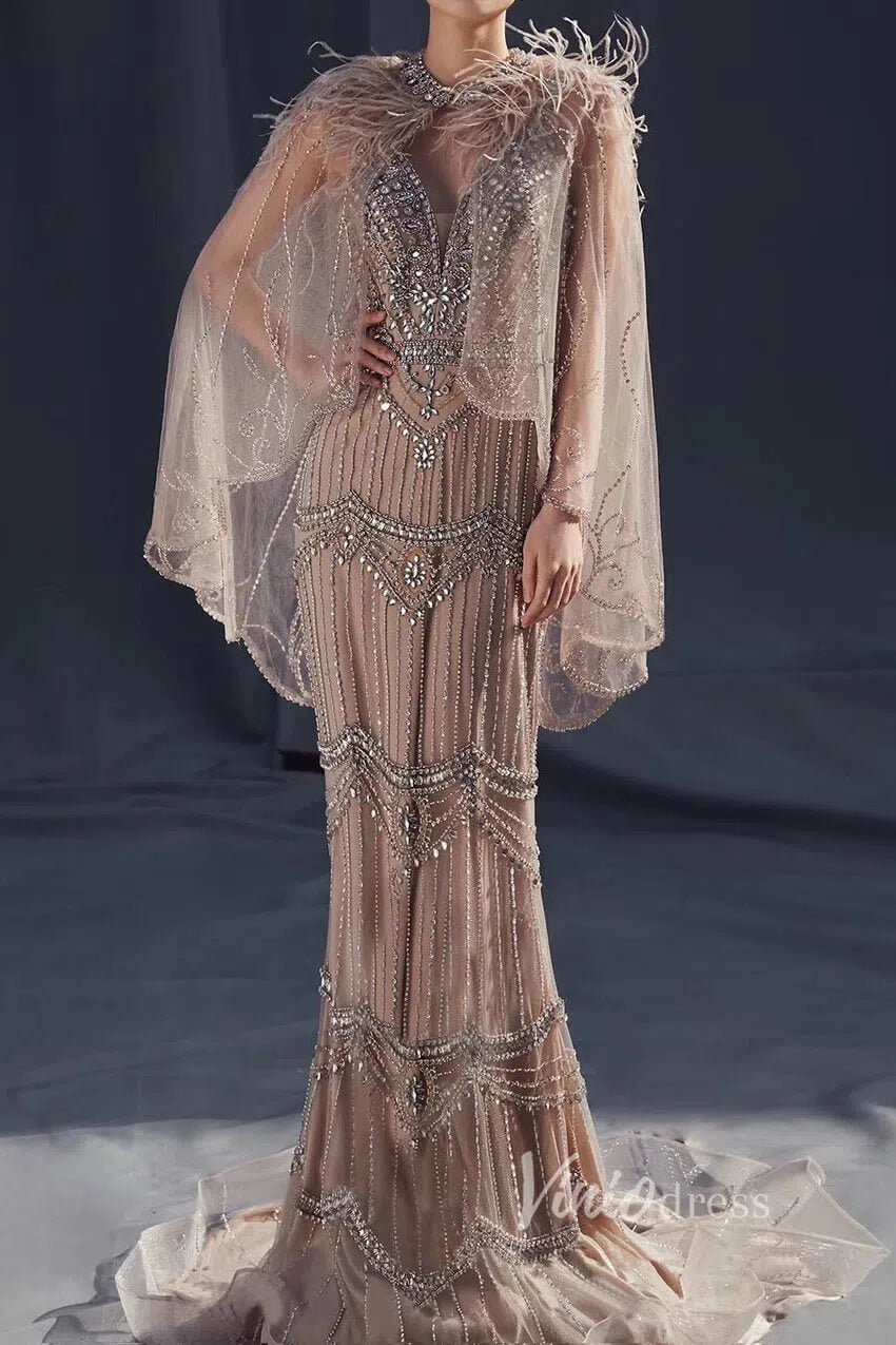 2 Piece Beaded Prom Dresses Vintage 20s Formal Party Dress FD2475 – Viniodress