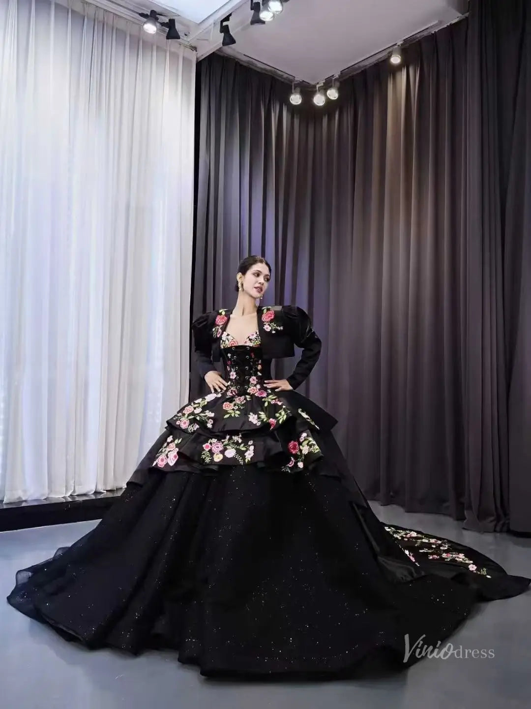3-in-1 Black Wedding & Quinceañera Dress