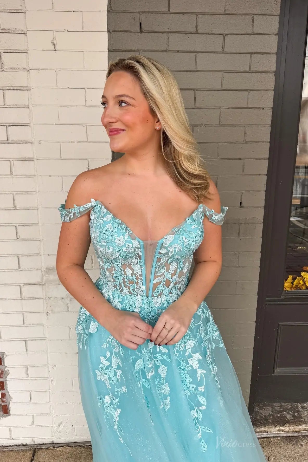 TU006-Prom Dresses 2026-Viniodress-Aqua-Custom Size-