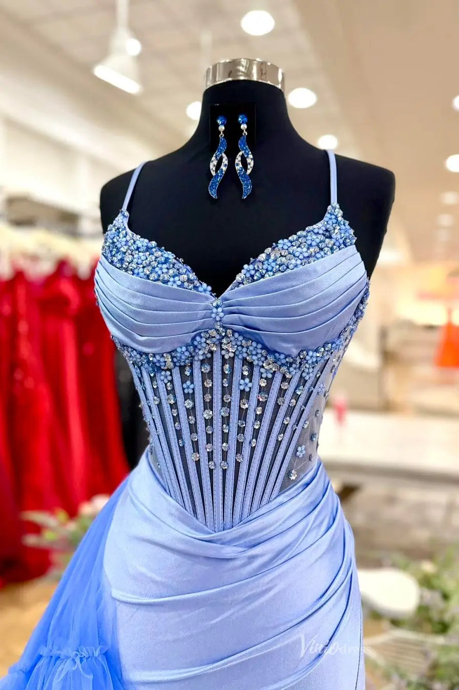 RF121不转-prom dresses 2026-Viniodress-Blue-Mini-Custom Size
