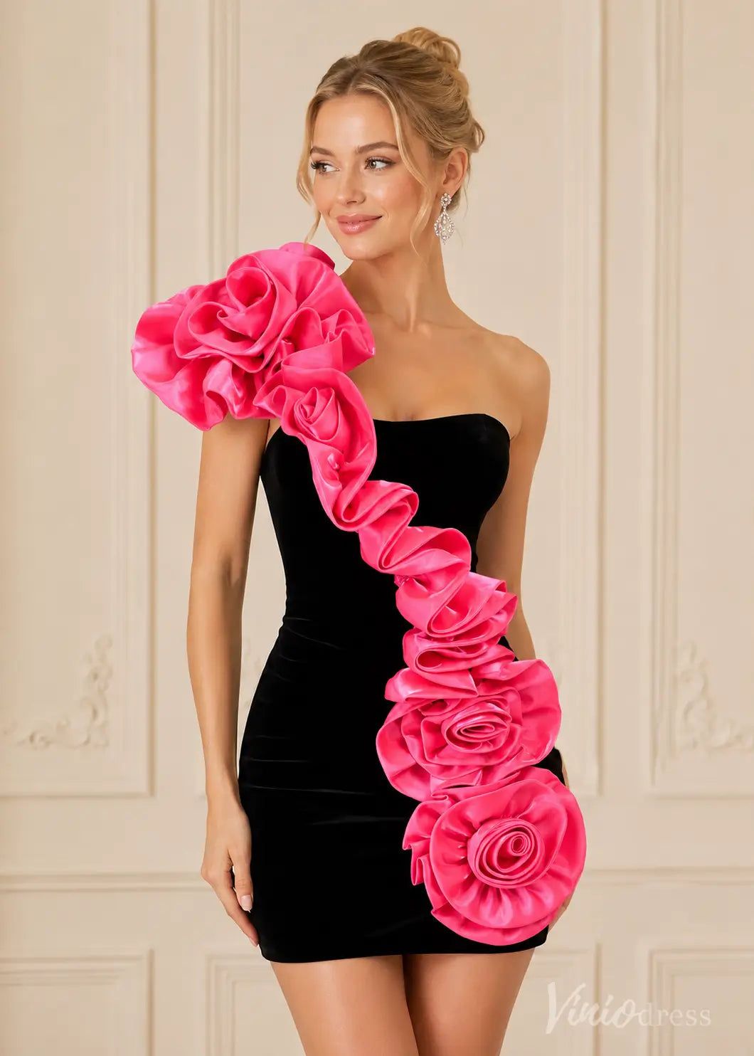 rose homecoming dress 3D Velvet Bodycon CLUBROOM US WOMEN SIZE:10 Available Colors Classic and Romantic Vintage