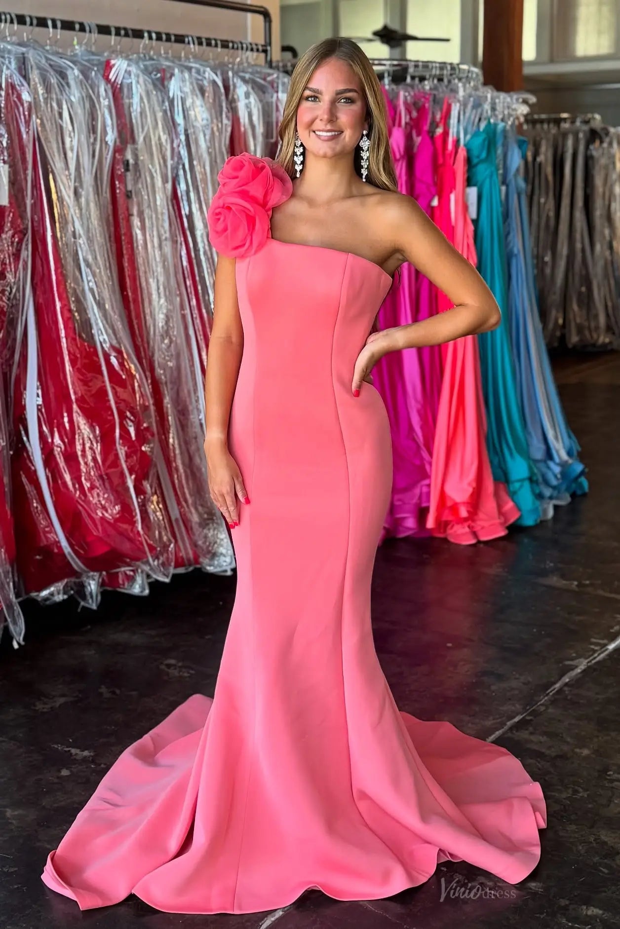 SS366-prom dresses 2026-Viniodress-Hot Pink-Custom Size – Add Measurements in Cart-