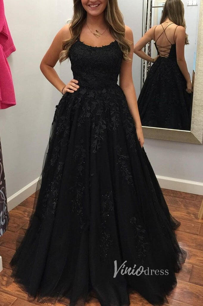 Spaghetti Strap Long Prom Dresses Lace-Up Back FD1265B-prom dresses 2025 -Viniodress-Lavender-Custom Size-