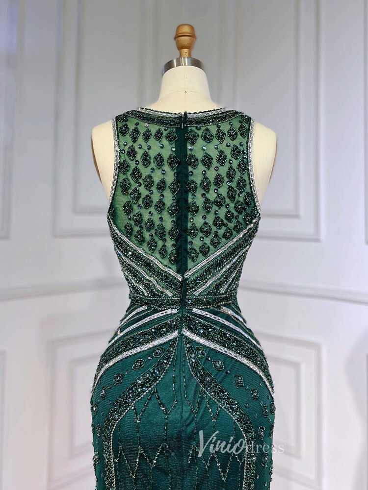 Vintage Beaded Mermaid Feather Prom Dresses 1920s Evening Dress 20065-Evening Dresses 2025 -Viniodress-As Picture-US 2-