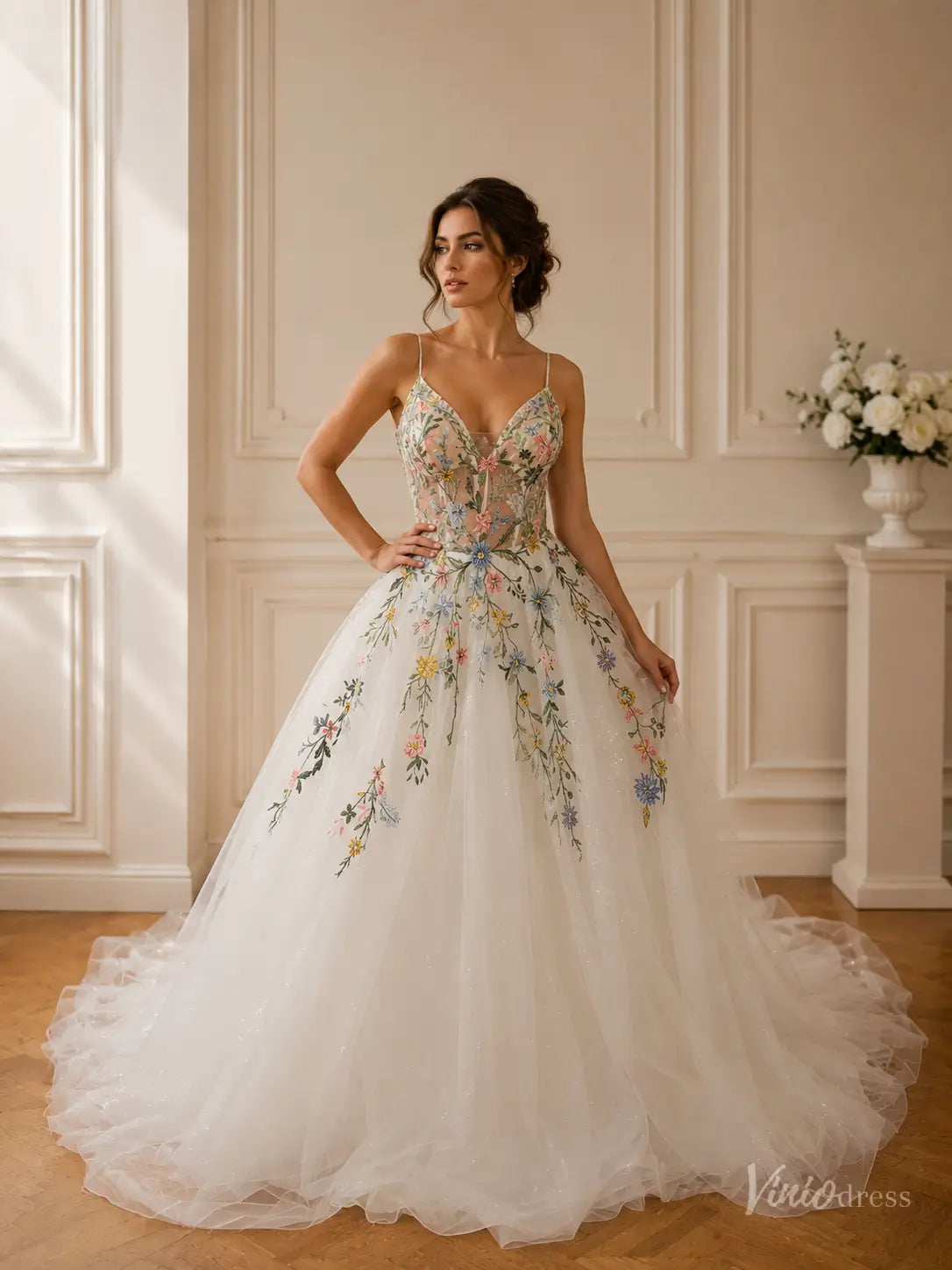 Whimsical Meadow Floral Wedding Dresses