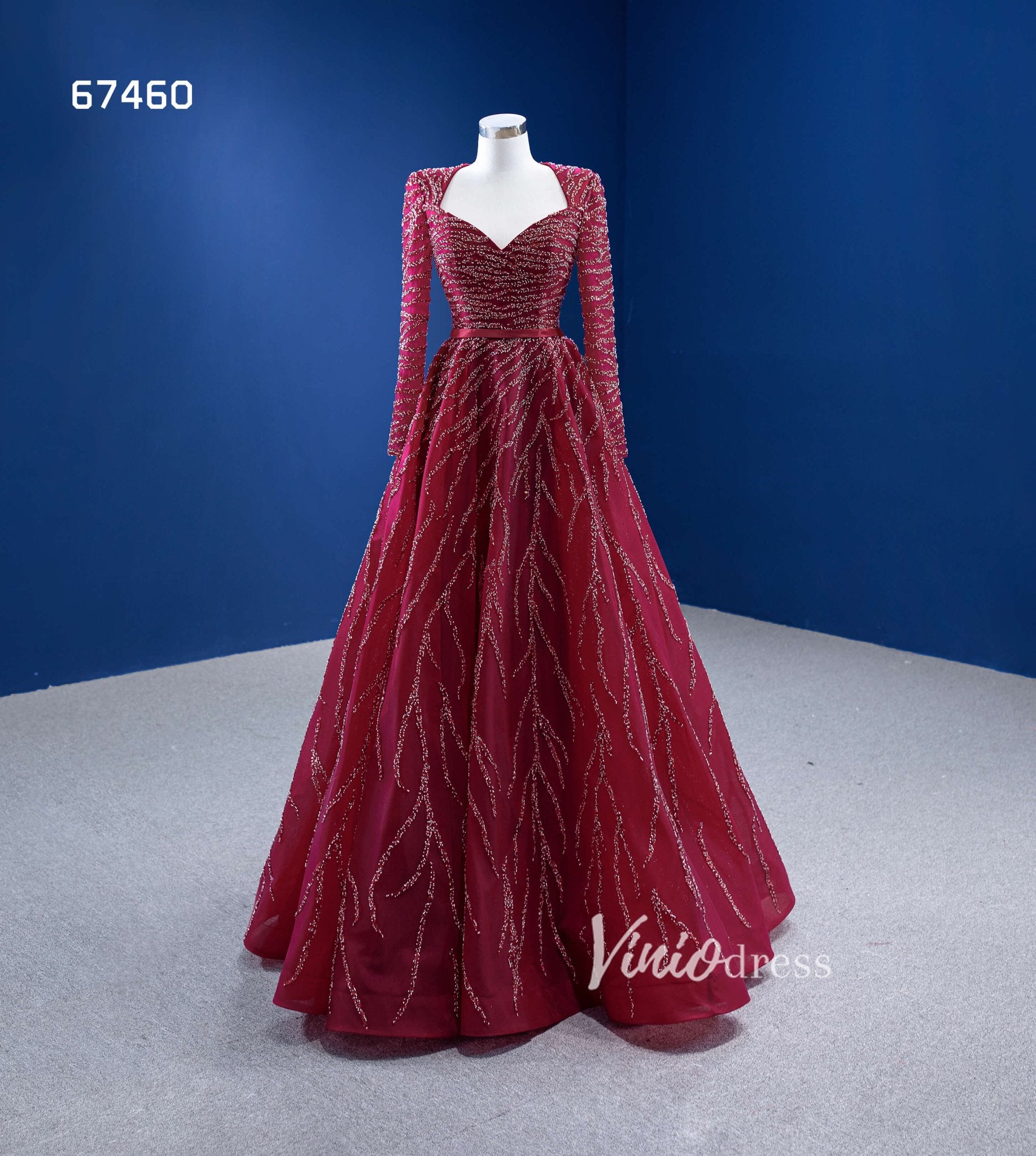 Beaded Burgundy Prom Dress Long Sleeve Formal Dresses 67460 Viniodress Beaded Burgundy Prom Dress Long Sleeve Formal Dresses 67460 Viniodress
