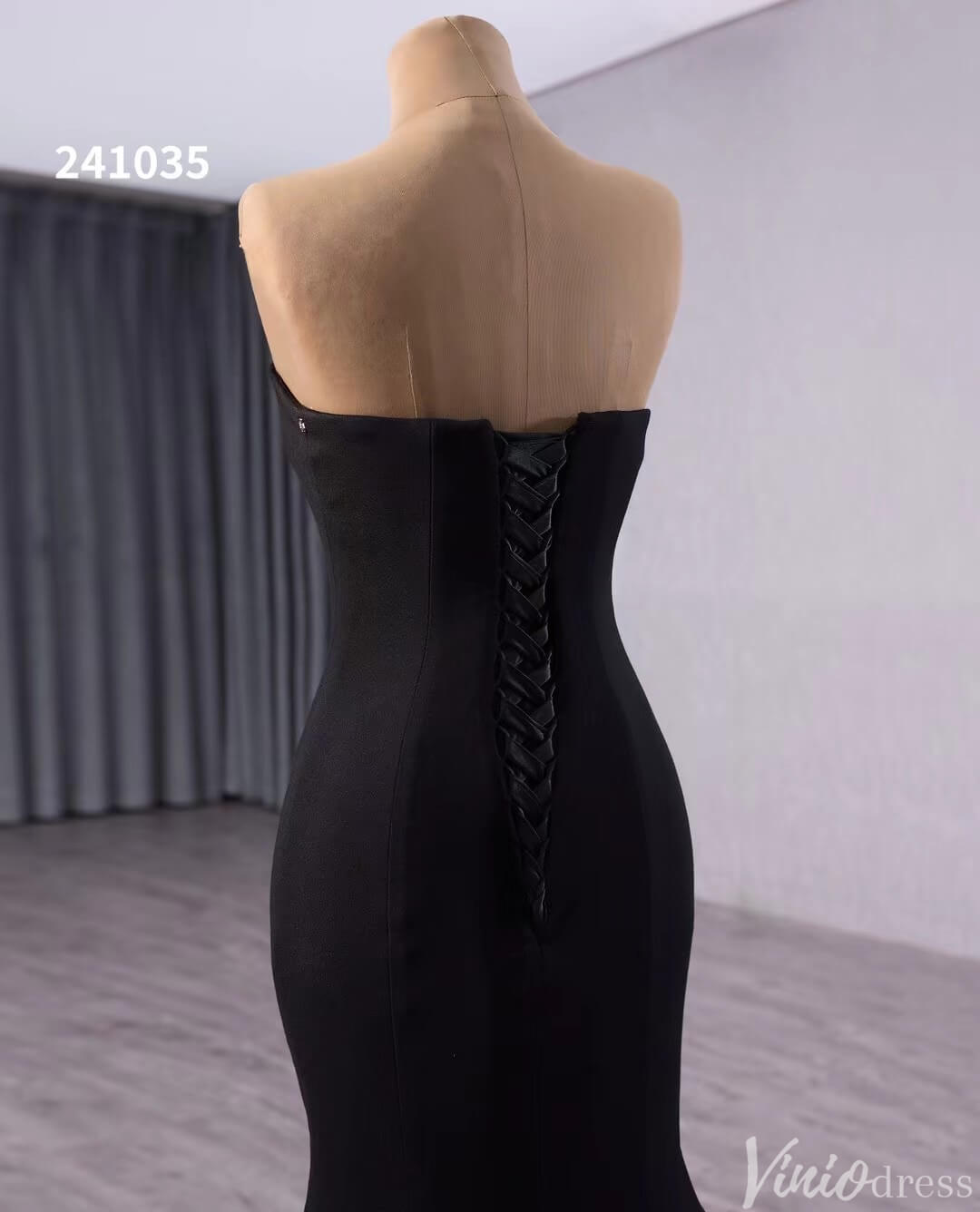 Black and White Mermaid Wedding Gown Strapless Sweetheart Neck Pageant Dress 241035-wedding dresses 2025 -Viniodress-Black-Custom Size-