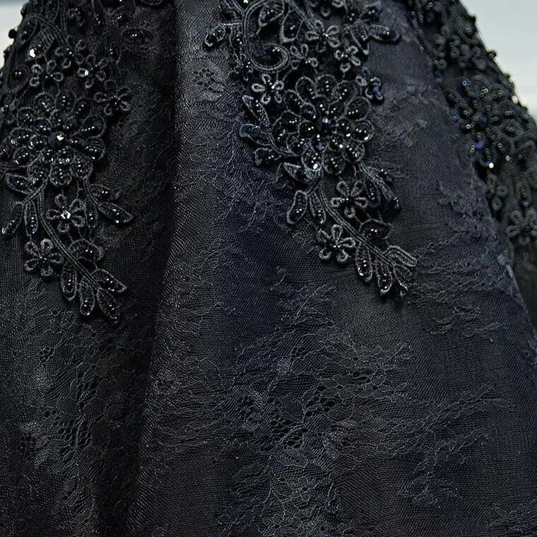 Black Lace Homecoming Dresses Short Party Dress SD1076-Homecoming Dresses 2025 -Viniodress-Black-Custom Size-
