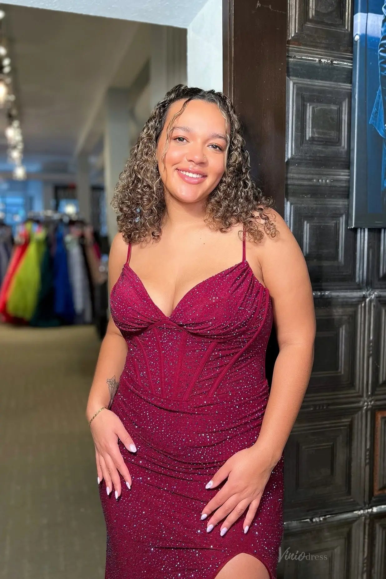 SQ019不转-prom dresses 2026-Viniodress-Burgundy-Custom Size-