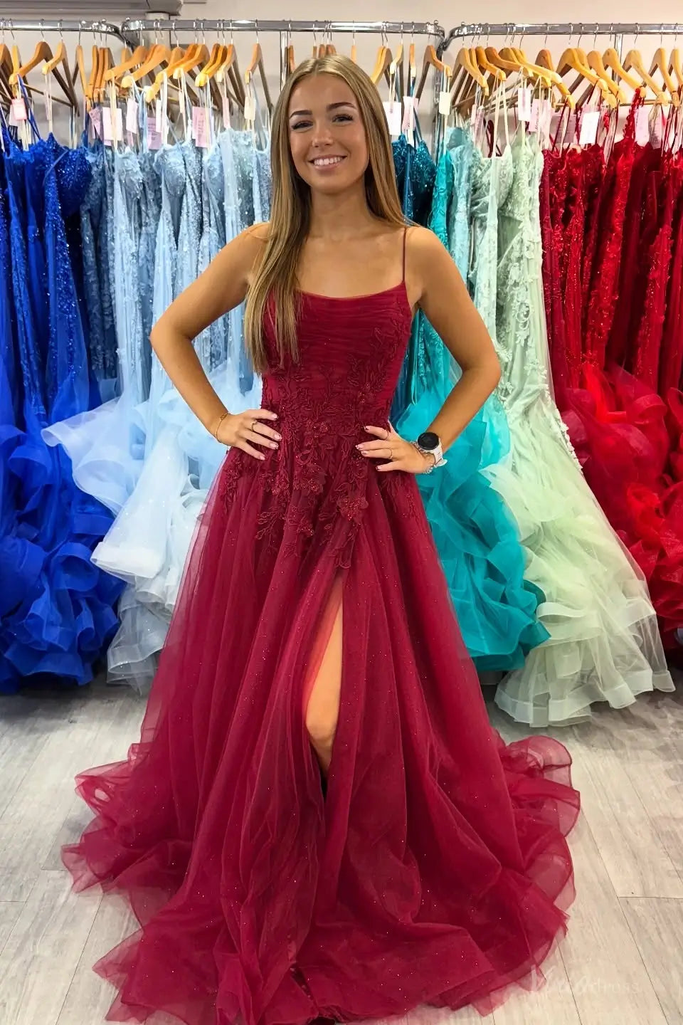 princess polly baby blue dress Miss Circle Women's Sable Ruched Glitter Mermaid Gown - Red - Size XL main image 1