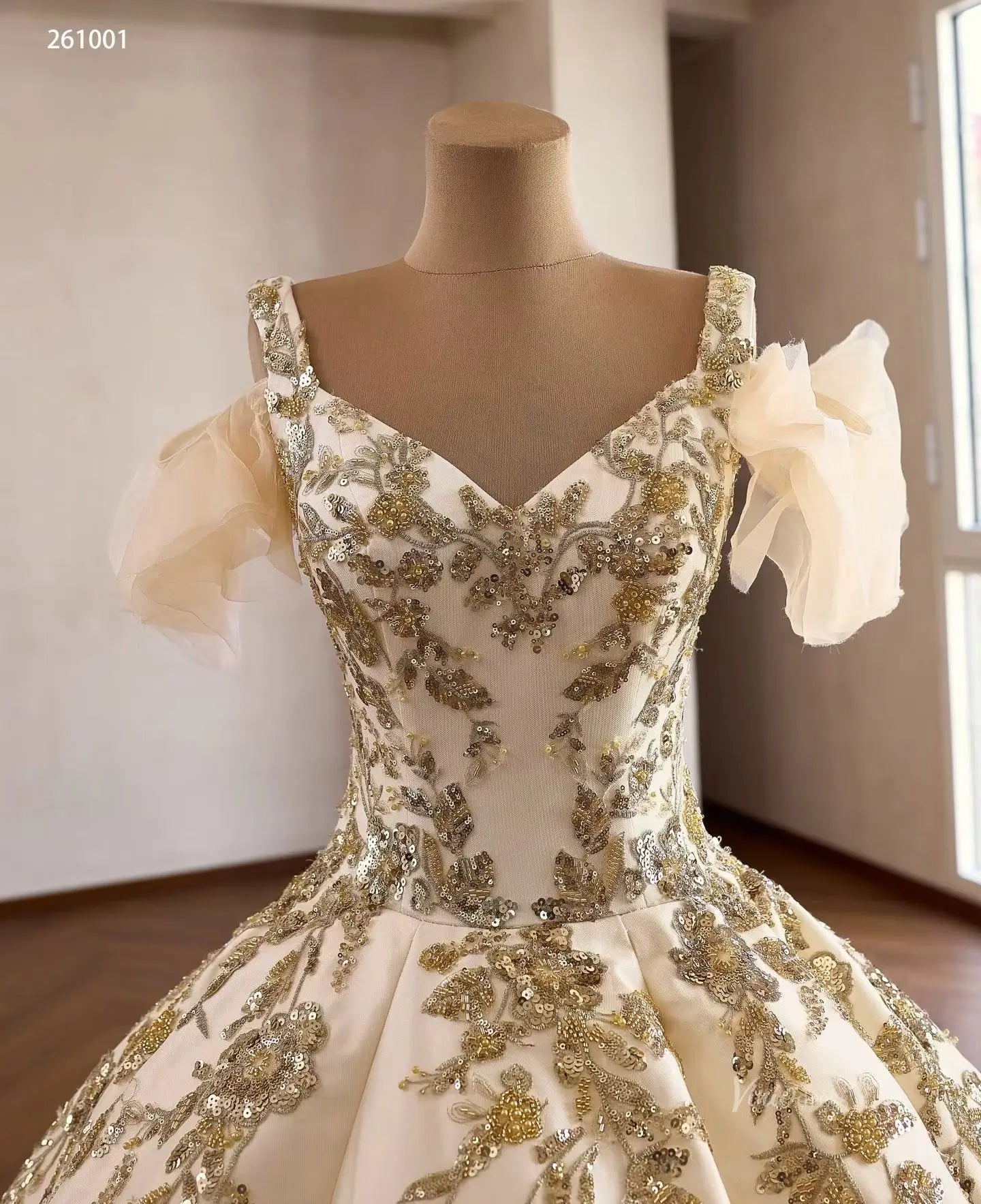 261001 50cm-Quinceanera Dresses 2026-Viniodress-Champagne-Custom Size – Add Measurements in Cart-