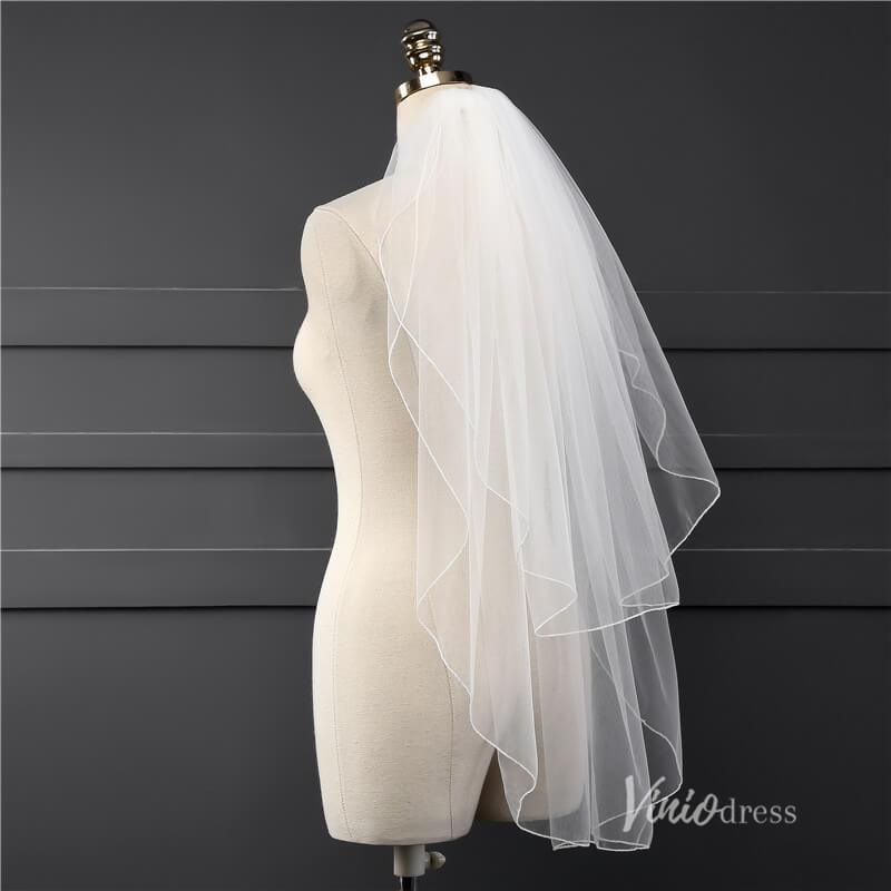 Classic 2 Tier Short Veil Viniodress-Bridal Veil 2025 -Viniodress-Ivory-