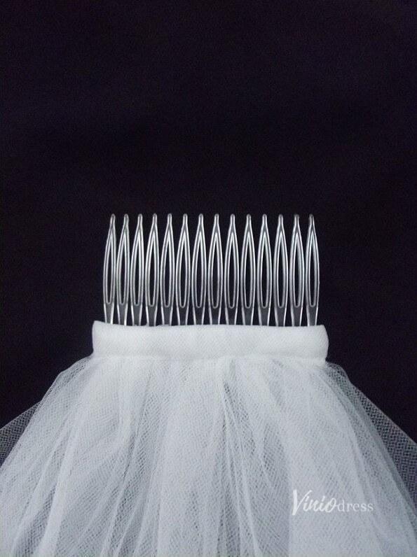 Classic Two Tier Short Veil Viniodress-Bridal Veil 2025 -Viniodress-Ivory-