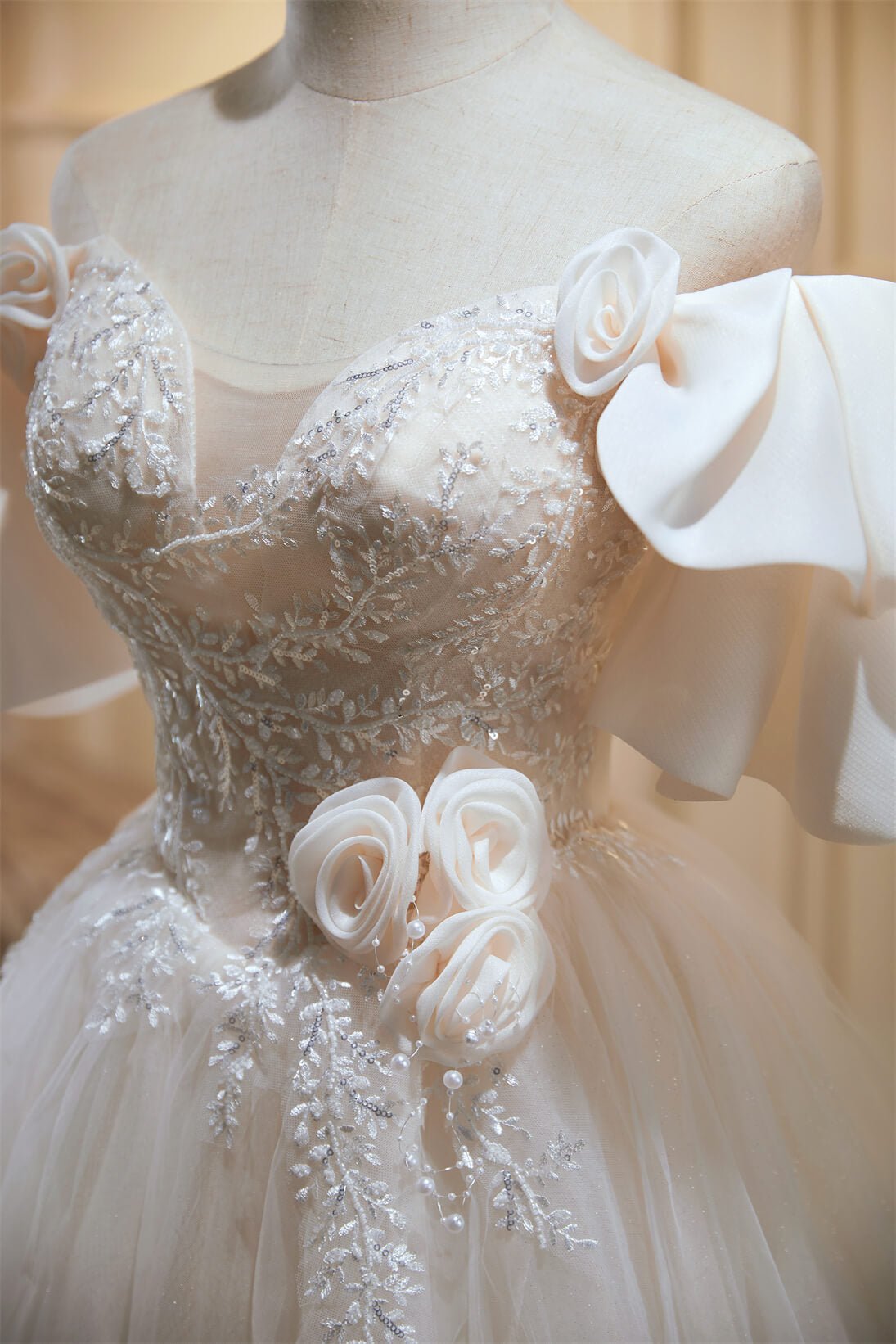 Cute Off the Shoulder Homecoming Dresses Short Sleeve Graduation Dress SD1503-Dresses 2025 -Viniodress-Ivory-Custom Size-