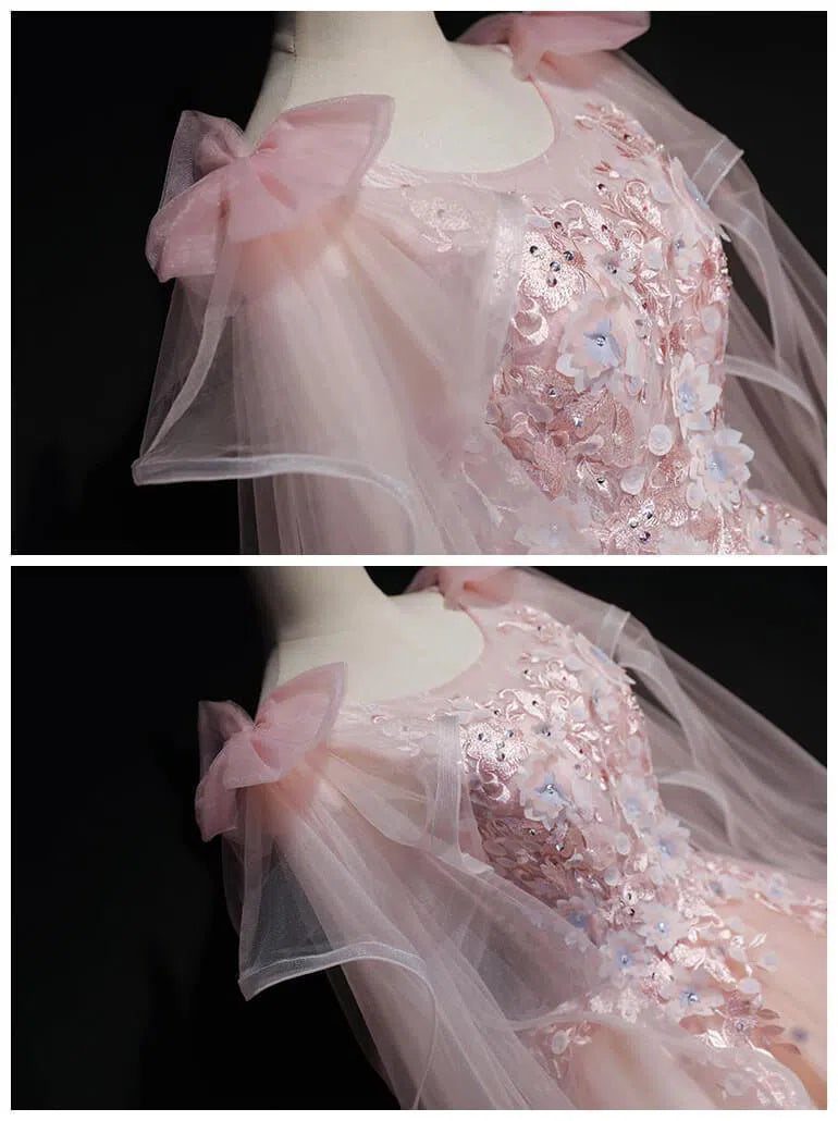 Cute Pink Quinceañera Dresses Ball Gowns with Sleeves FD1464-prom dresses 2025 -Viniodress-Blush Pink-Custom Size-