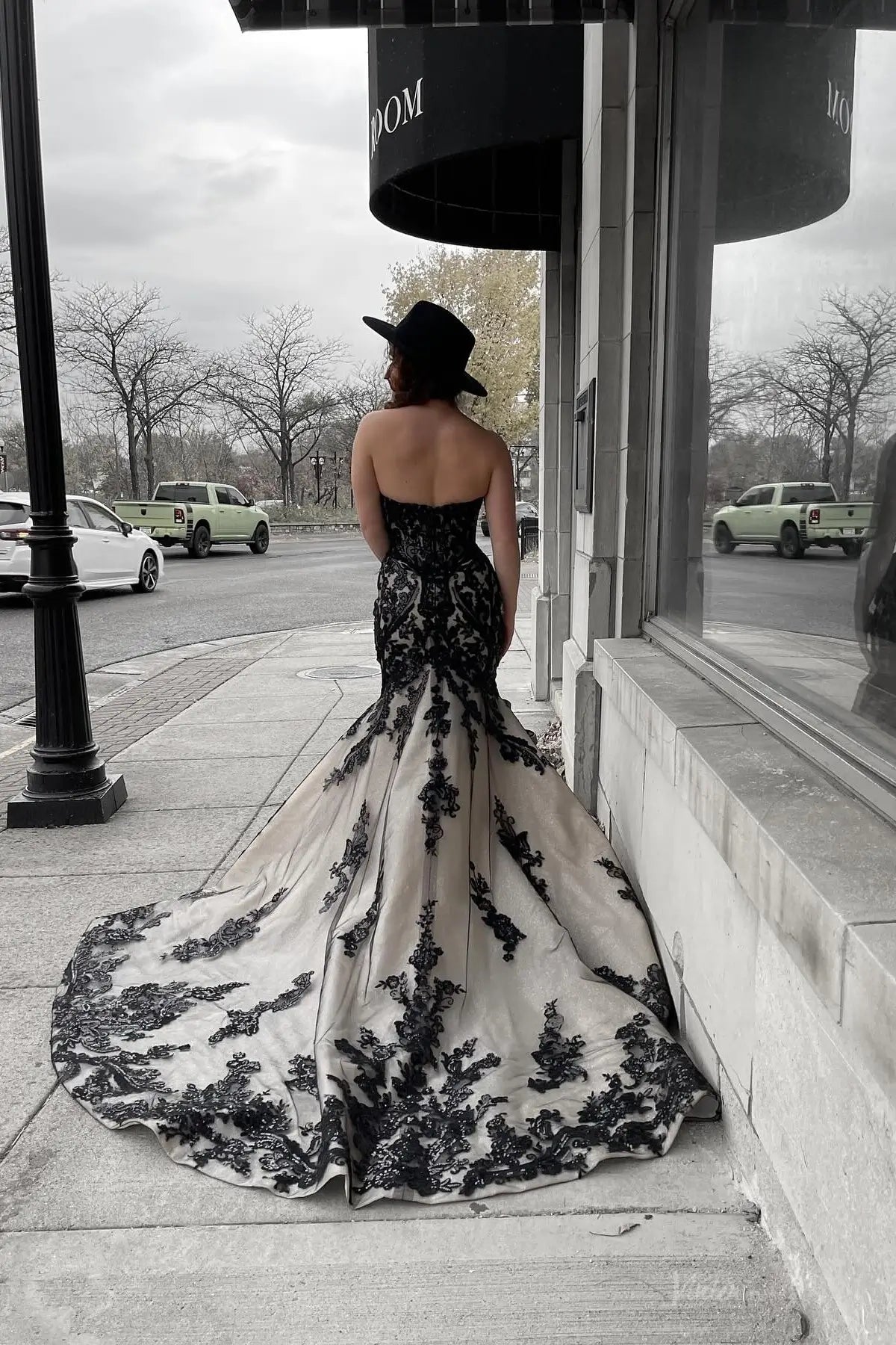 BK124 black wedding-wedding dresses 2026-Viniodress-Black-Custom Size-