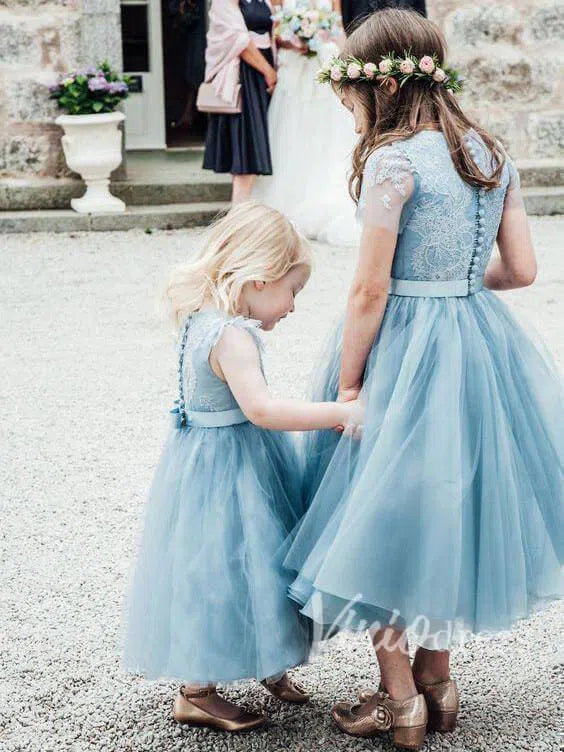 Dusty Blue Cute Toddler Flower Girl Dresses GL1020 Viniodress Dusty Blue Cute Toddler Flower Girl Dresses GL1020 Viniodress