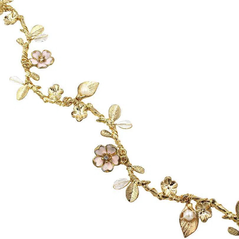 Gold Petals and Leaves Bridal Headbands Viniodress ACC1096-Headpieces 2025 -Viniodress-Gold-