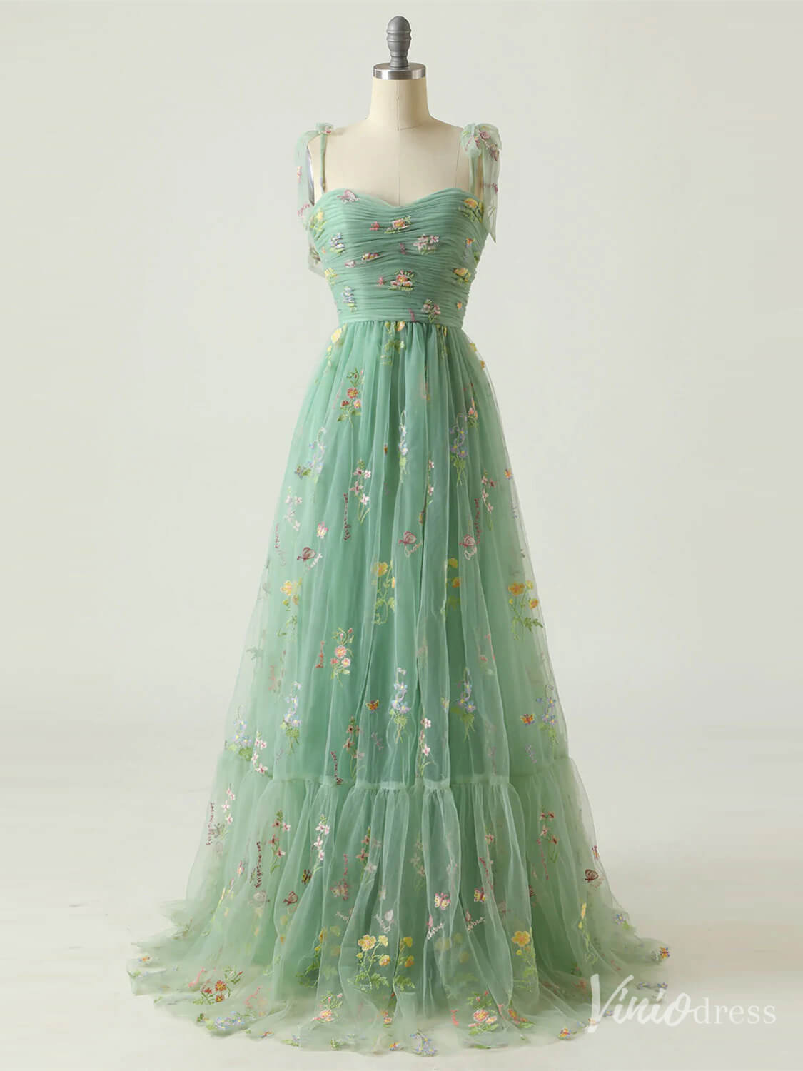 Green Floral Lace Prom Dresses Spaghetti Strap Formal Gown FD4080 – Viniodress Green Floral Lace Prom Dresses Spaghetti Strap Formal Gown FD4080 – Viniodress