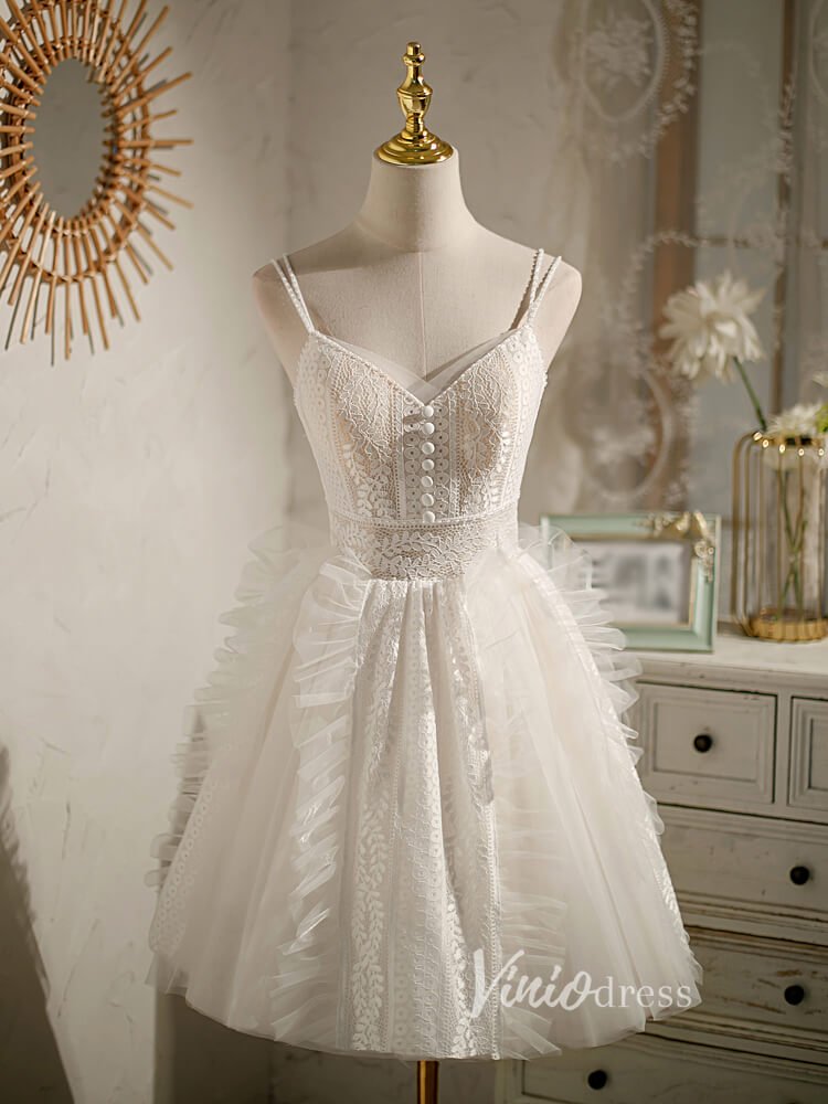Lace Homecoming Dresses Spaghetti Strap Graduation Dress SD1459 – Viniodress