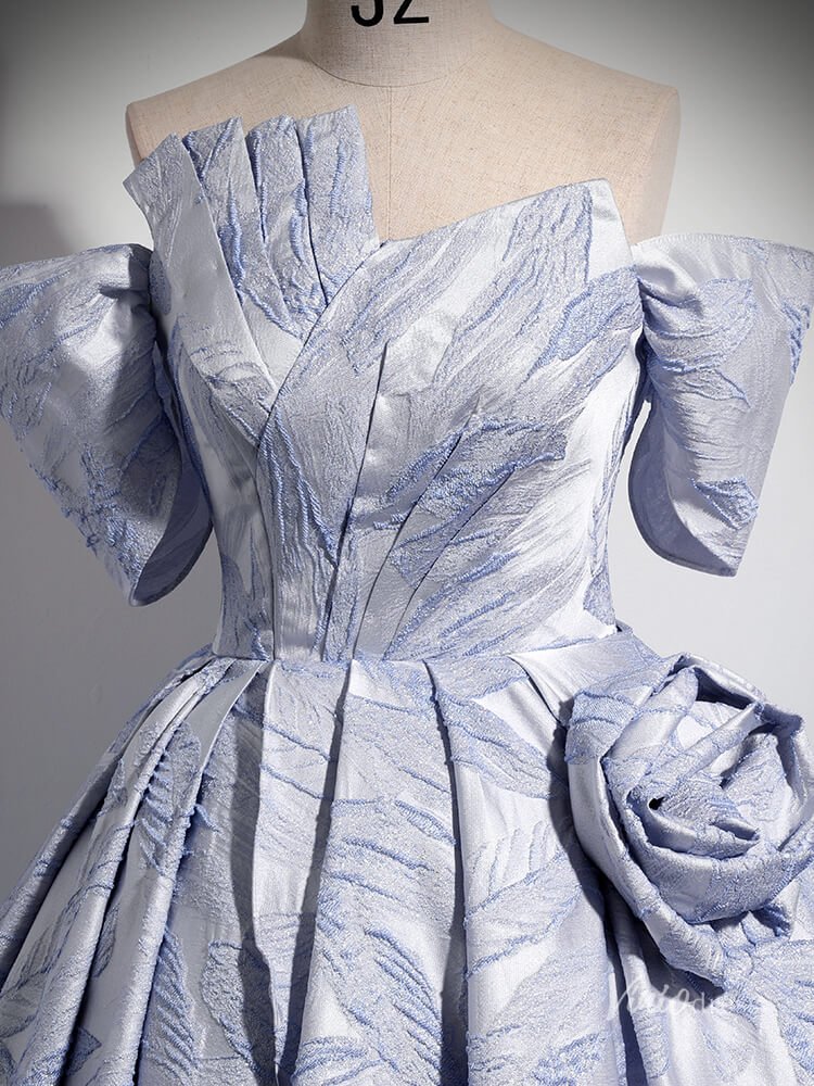 Lavender Off the Shoulder 3D Flower Prom Ball Gown with Overskirt Jacquard Quinceanera Dresses BG032-prom dresses 2025 -Viniodress-Lavender-Custom Size-