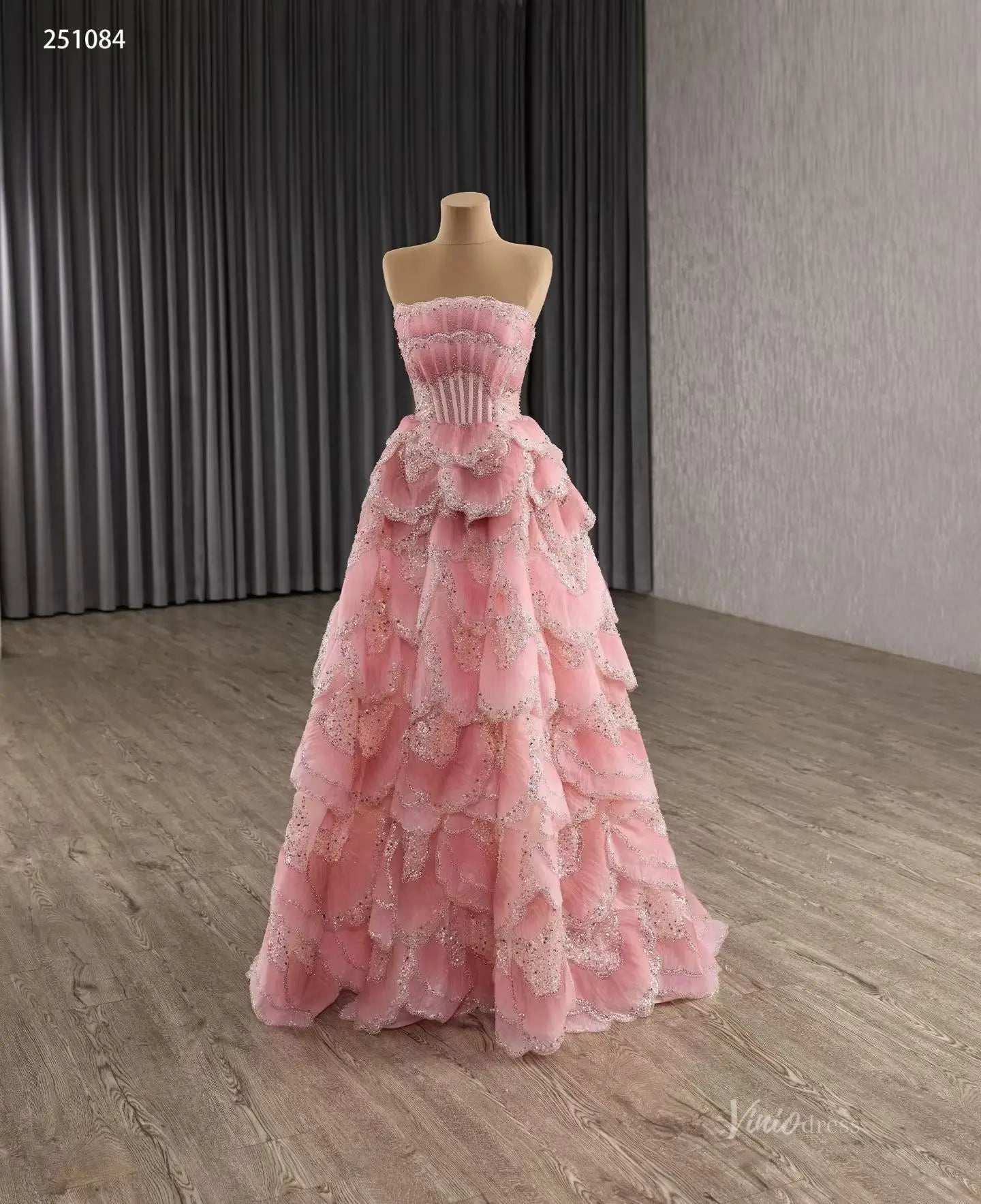 beaded a line dress Pleated Long Bridal A Line Beaded Wedding Dress main image 1