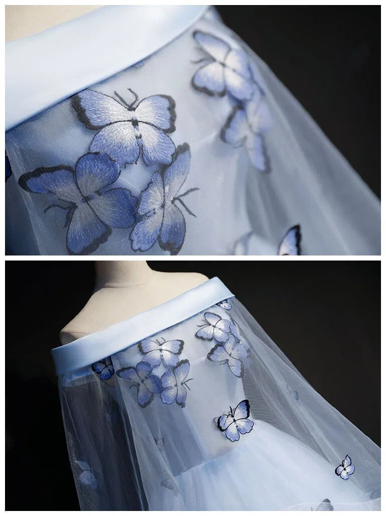 Light Blue Cap Sleeve Ball Gowns for Teens FD1459-prom dresses 2025 -Viniodress-Light Blue-Custom Size-