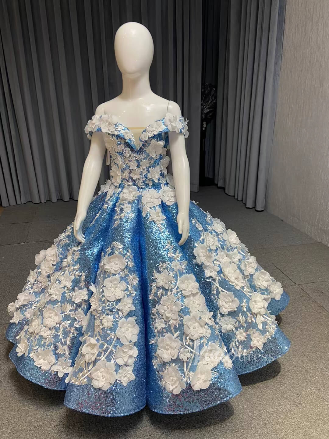 Little Girls Prom Dresses 3D Floral Pink Princess Dress 66662K for kid Viniodress Little Girls Prom Dresses 3D Floral Pink Princess Dress 66662K for kid Viniodress