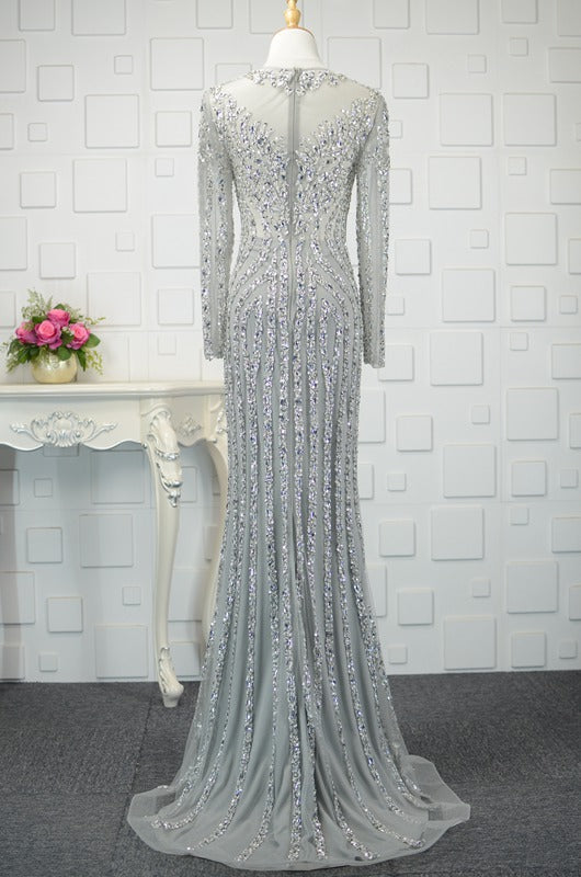 Long Sleeve Gold Prom Dresses 1920s Vintage Evening Dress FD1441-Evening Dresses 2025 -Viniodress-Gold-Custom Size-