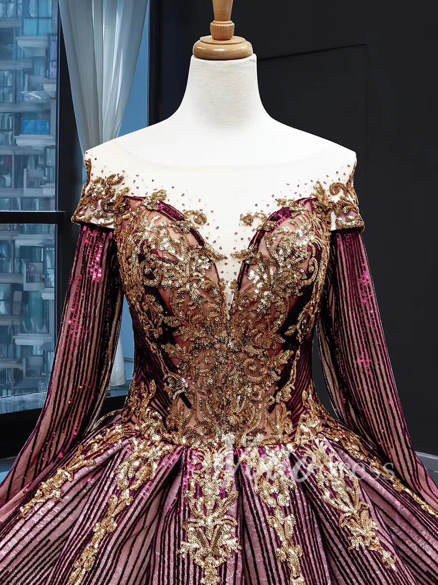 Long Sleeve Green Muslim Wedding Dresses Vintage Sequin Dress 66754 viniodress-Quinceanera Dresses 2025 -Viniodress-Emerald Green-Custom Size-