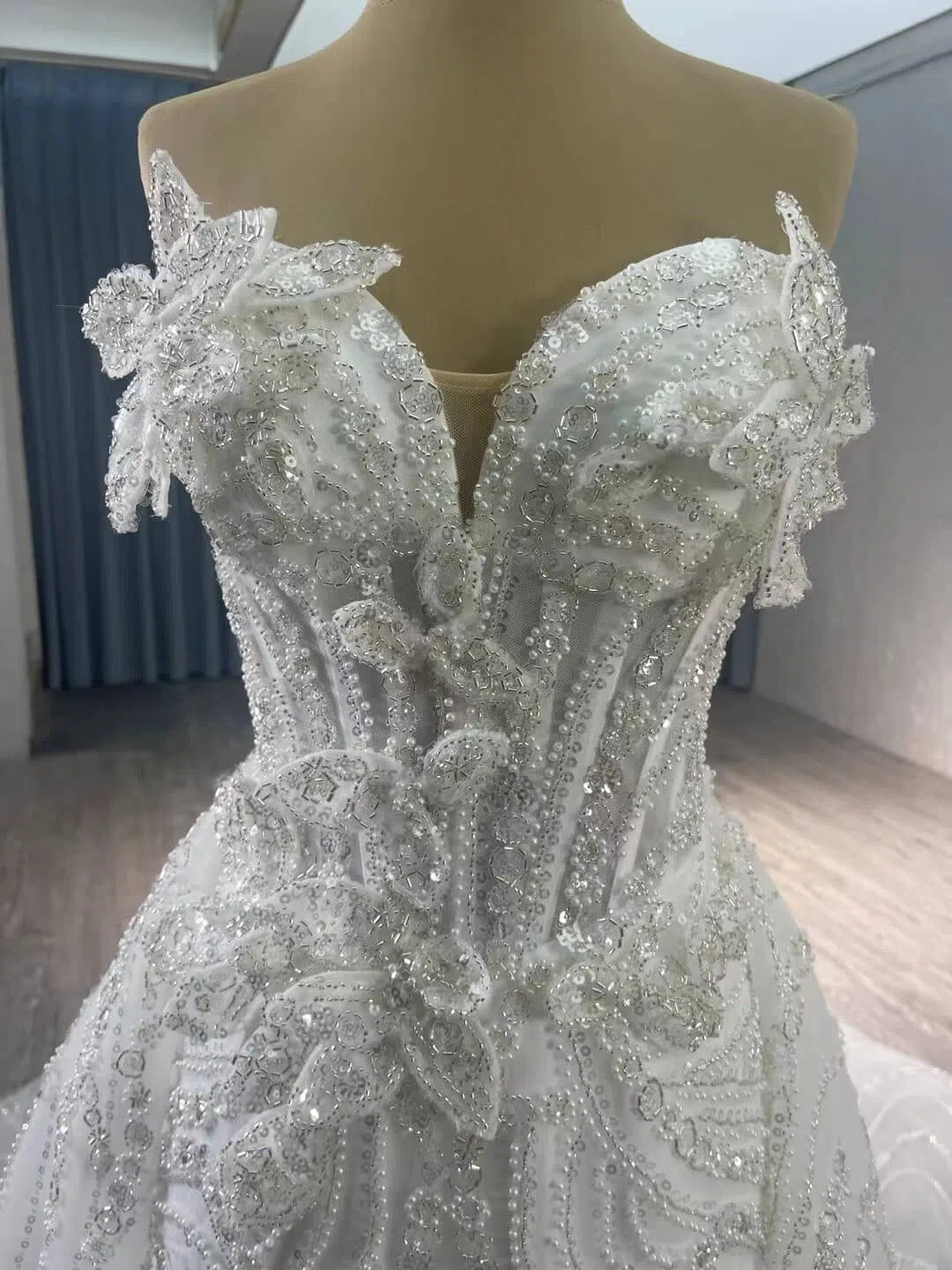 Luxury Beaded Mermaid Wedding Dresses Overskirt Corset Back 241092-wedding dresses 2025 -Viniodress-Ivory-Custom Size-