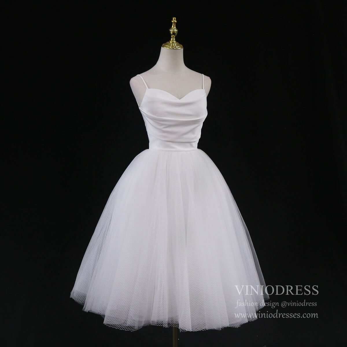 Mid-length Off White Lace Homecoming Dresses SD1397-Homecoming Dresses 2025 -Viniodress-Ivory-Custom Size-