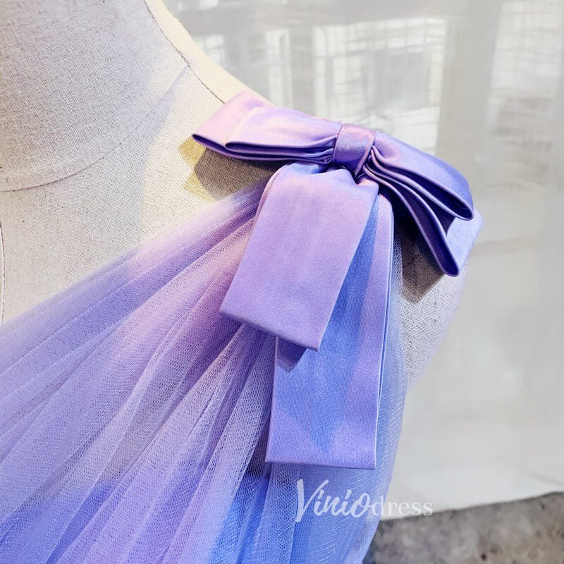 One Shoulder Bow Homecoming Dresses Short Prom Dress SD1545-Homecoming Dresses 2025 -Viniodress-Light Blue-Custom Size-