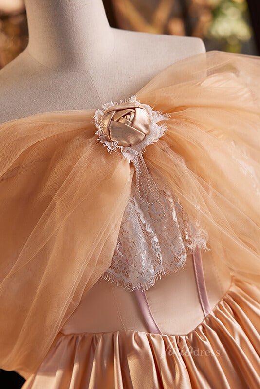 Orange Bow-Tie Quinceanera Dresses Off the Shoulder Formal Gown AD1054-Quinceanera Dresses 2025 -Viniodress-Orange-Custom Size-