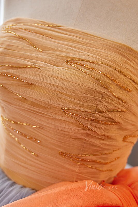 Radiant Strapless Quinceanera Dresses Bow-Tie Pleated Ball Gown AD1067-Quinceanera Dresses 2025 -Viniodress-Orange-Custom Size-