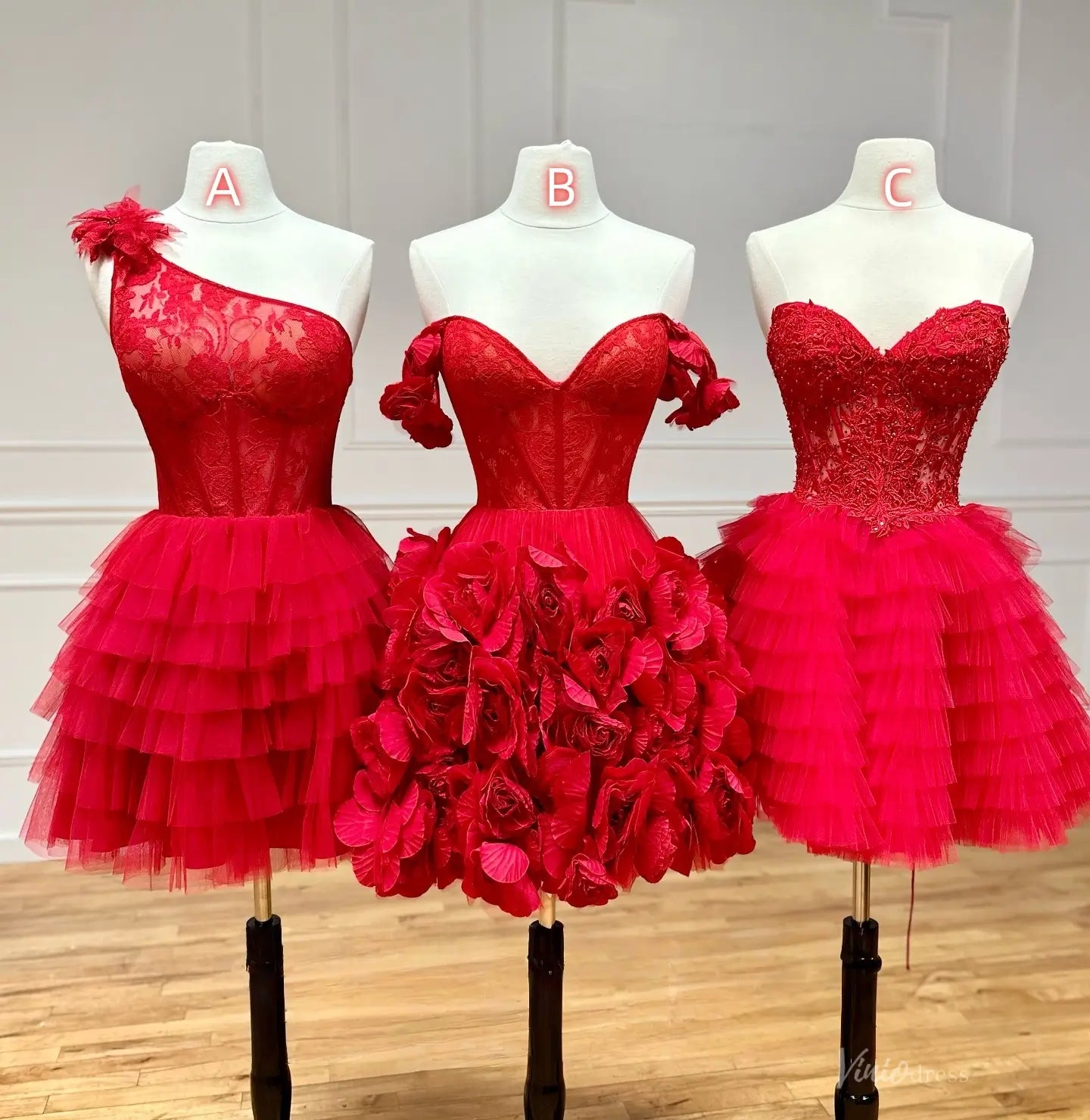 HR017-Homecoming Dresses 2026-Viniodress-Red-A-Custom Size – Add Measurements in Cart