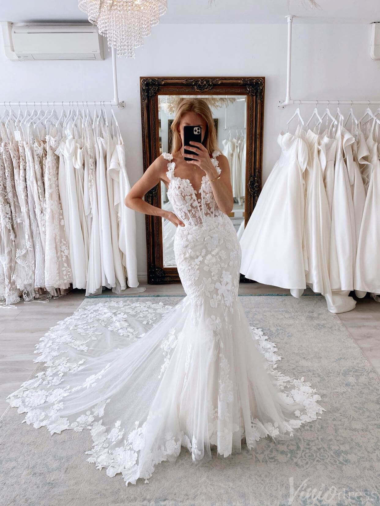 Rustic Lace Applique Mermaid Wedding Dresses Spaghetti Strap Chapel Tr Viniodress Rustic Lace Applique Mermaid Wedding Dresses Spaghetti Strap Chapel Tr Viniodress