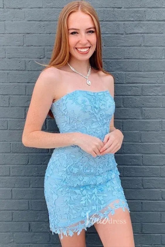 Sexy Bodycon Homecoming Dresses Strapless Tight Lace Mini Prom Dress S Viniodress Sexy Bodycon Homecoming Dresses Strapless Tight Lace Mini Prom Dress S Viniodress