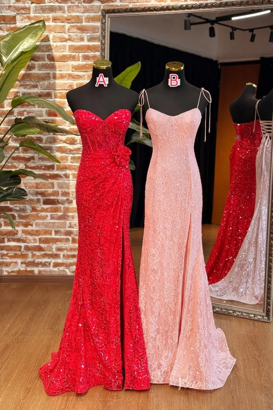 LP006 Sparkly Lace-prom dresses 2026-Viniodress-A-Custom Size-