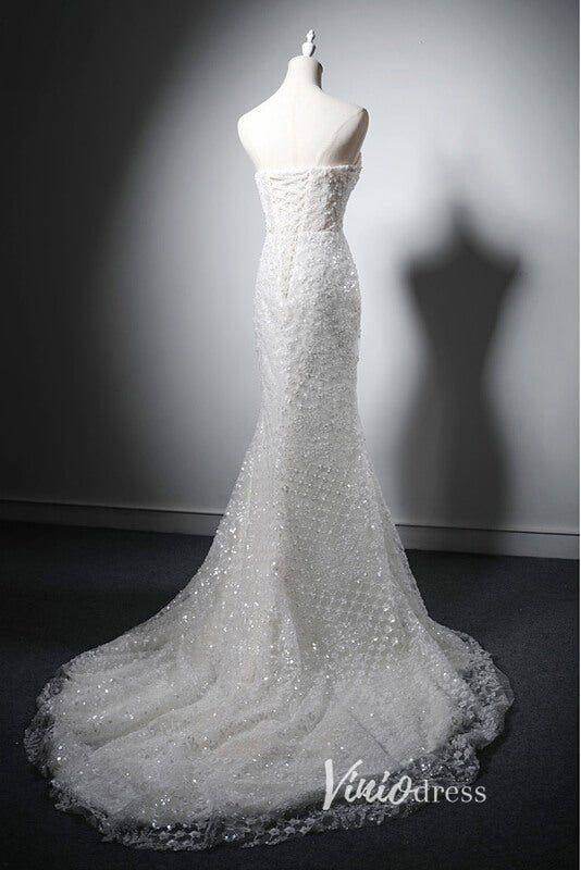 Shimmering White Beaded Prom Dresses Convertible Mermaid Formal Dress AD1030-prom dresses 2025 -Viniodress-White-Custom Size-