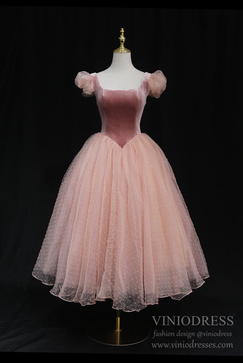 Square Neck Blush Homecoming Dresses Dotted Maxi Dress SD1391 Viniodress Square Neck Blush Homecoming Dresses Dotted Maxi Dress SD1391 Viniodress