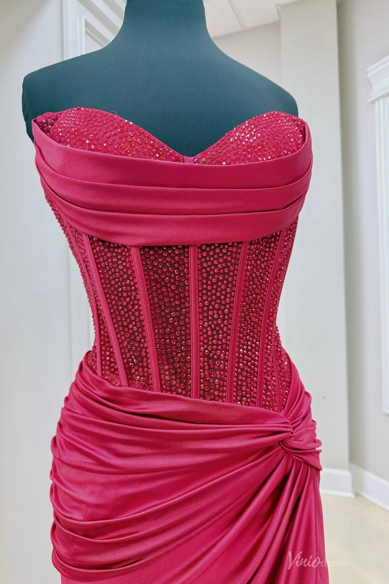 SS133-prom dresses 2026-Viniodress-Red-Custom Size-