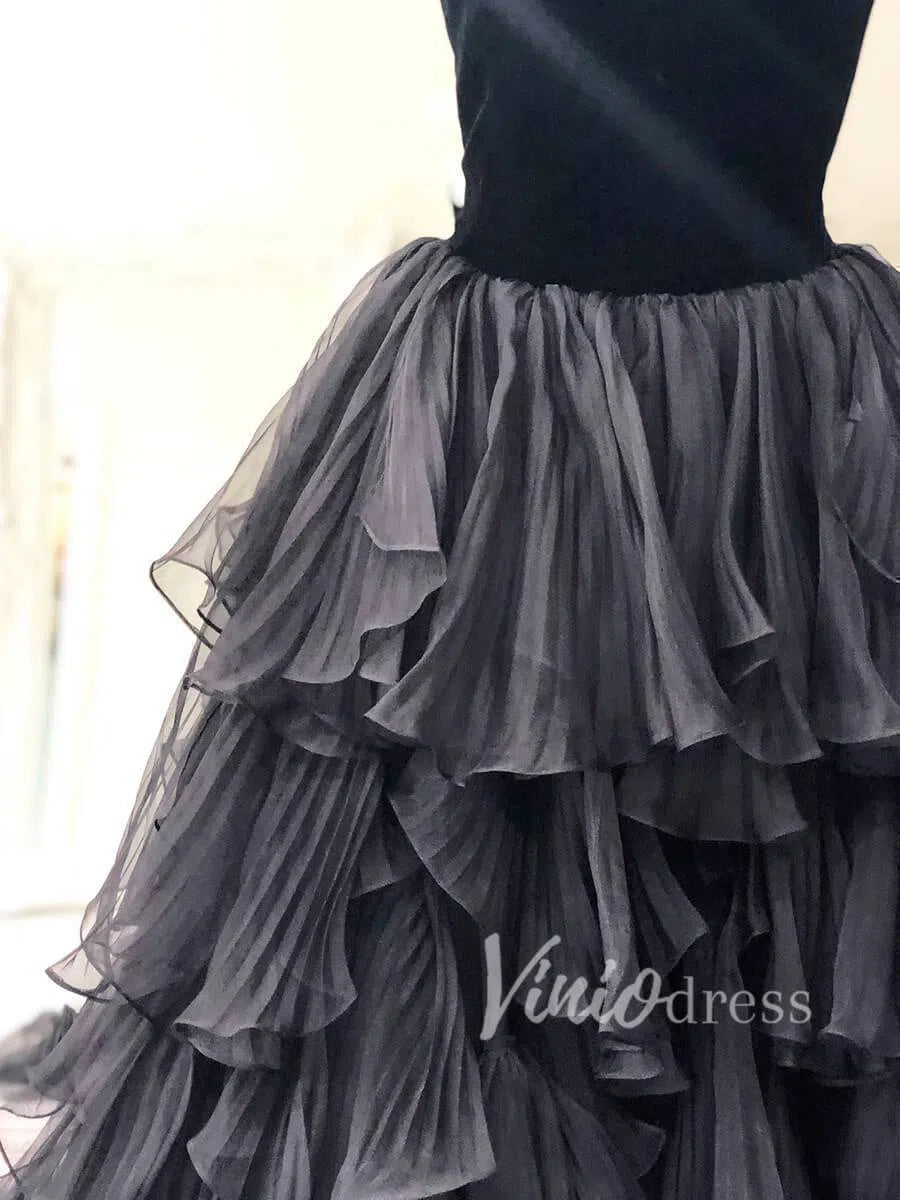 Strapless Black Ball Gown Prom Dresses FD1498-prom dresses 2025 -Viniodress-Black-Custom Size-