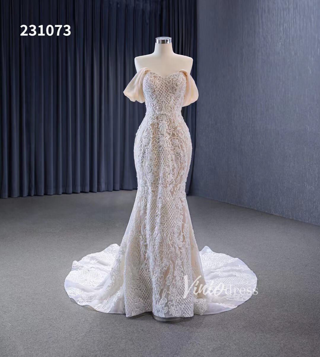 Vintage Lace Applique Wedding Dresses Mermaid Convertible Bridal Gown –  Viniodress