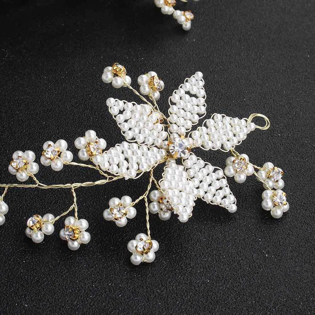 Vintage Pearl Blossom Headband AC1060-Headpieces 2025 -Viniodress-Gold-