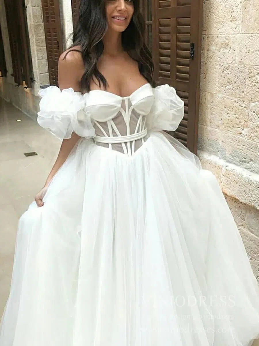 Vintage Spaghetti Strap Long Prom Dresses Ivory Boho Wedding Dress FD1593-prom dresses 2025 -Viniodress-Ivory-Custom Size-
