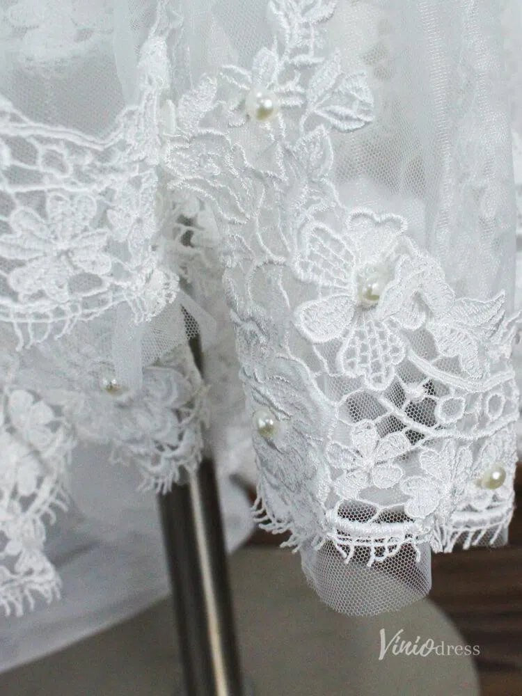 Vintage Spanish Mantilla Veil with Blusher Viniodress AC1305-Bridal Veil 2025 -Viniodress-Ivory-