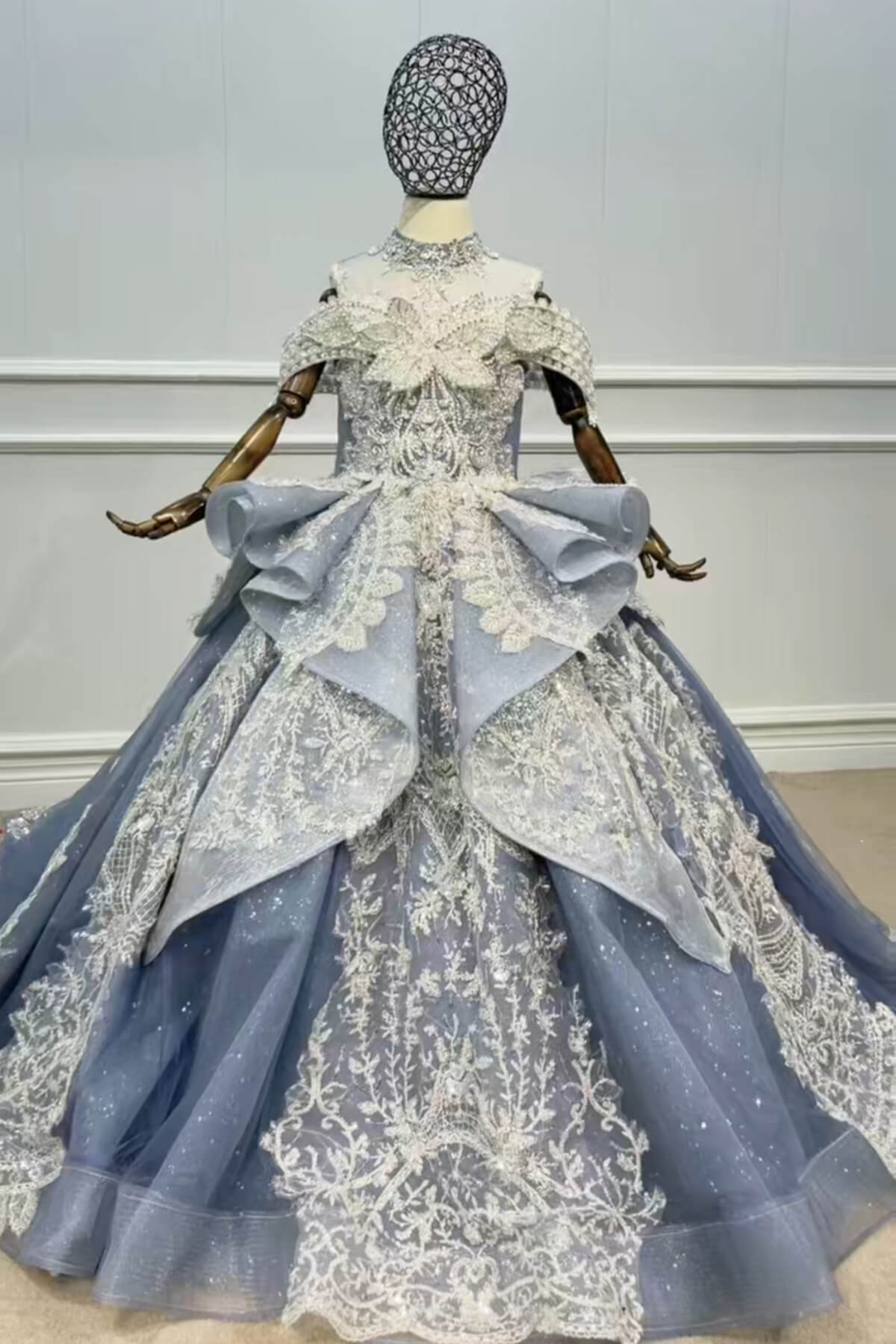 Vitnage Ball Gown Pageant Dresses for Kids 51008-Pageant Dresses for Kids 2025 -Viniodress-Dusty Blue-Custom Size-