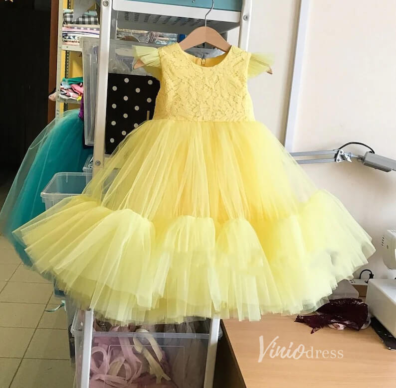 Yellow Tulle Flower Girl Dresses GL1133-flower girl dresses 2025 -Viniodress-Yellow-Custom Size-
