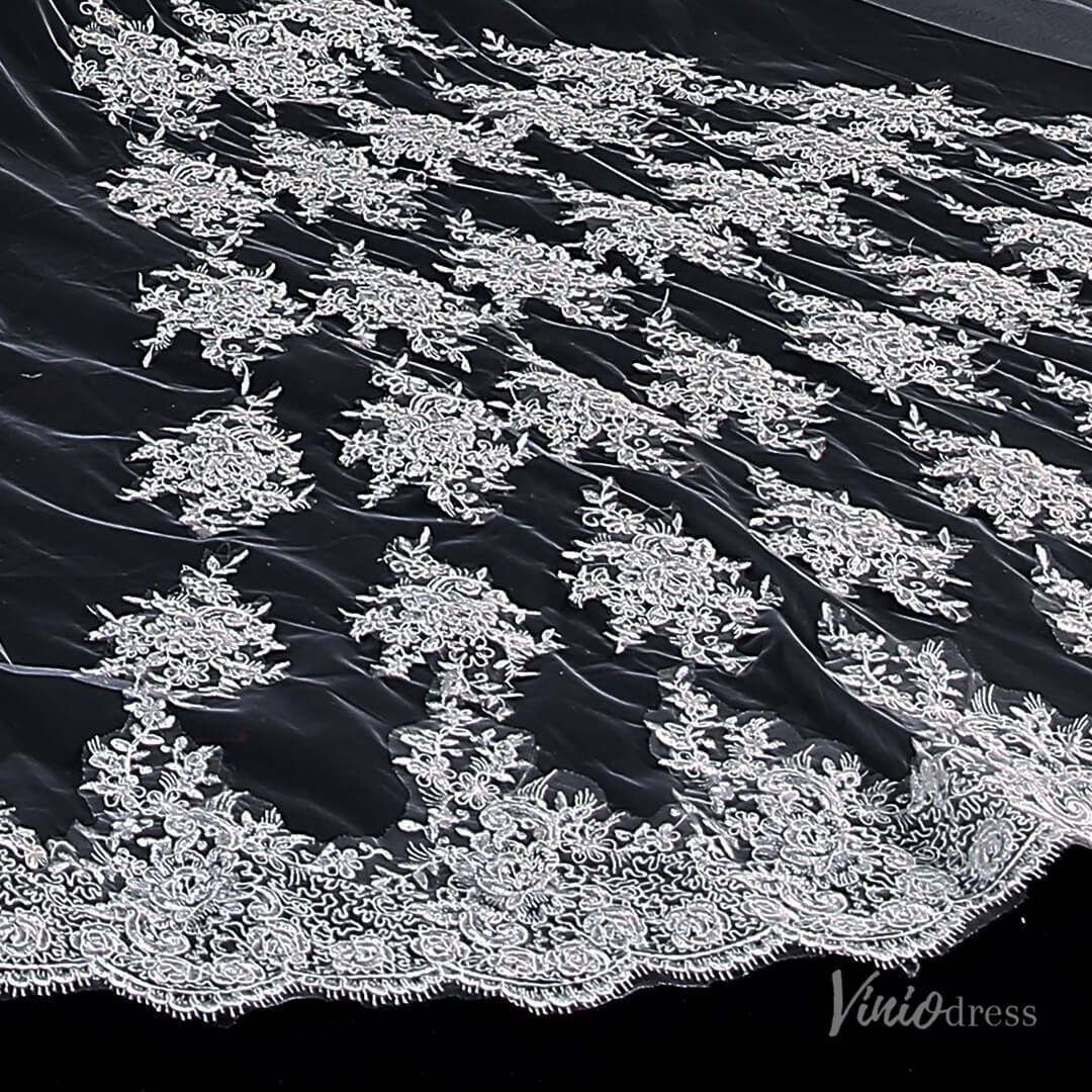 Cathedral Length Mantilla Veil Viniodress TS1908-Bridal Veil 2025 -Viniodress-Ivory-